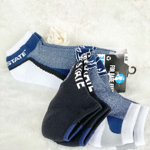 New with tags PENN STATE NITTANY LIONS 3PK NCA SOCKS BLUE, White, grey, black - Picture 2 of 4